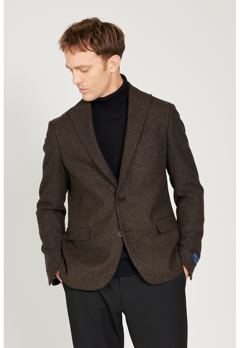 Sacou din amestec de lana cu nasturi
