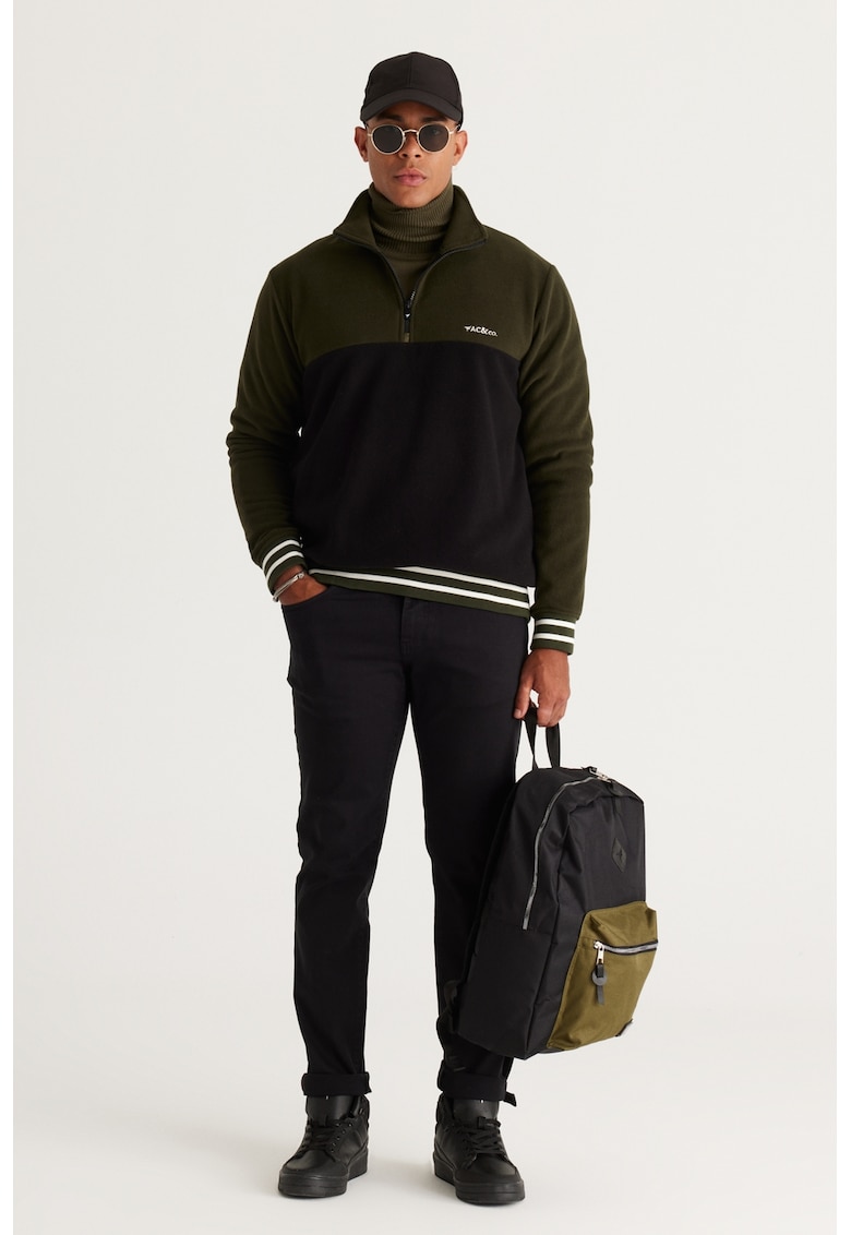 Bluza de trening din fleece cu fermoar scurt