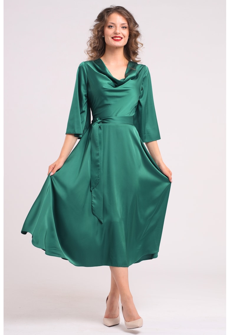 Rochie din satin cu decolteu drapat