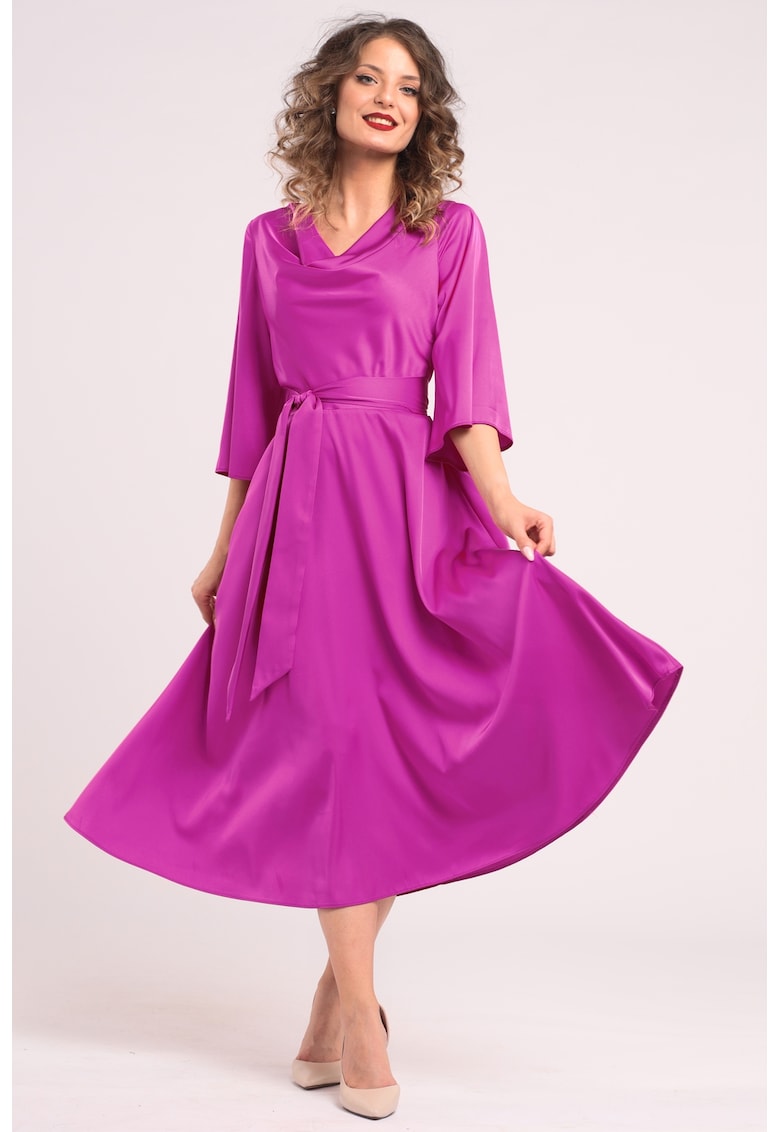 Rochie din satin cu decolteu drapat