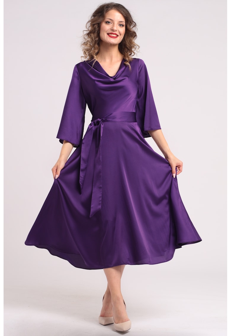 Rochie din satin cu decolteu drapat