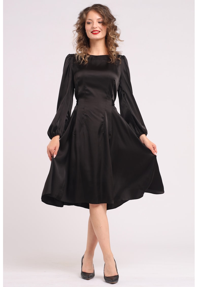 Rochie midi din matase cu croiala evazata