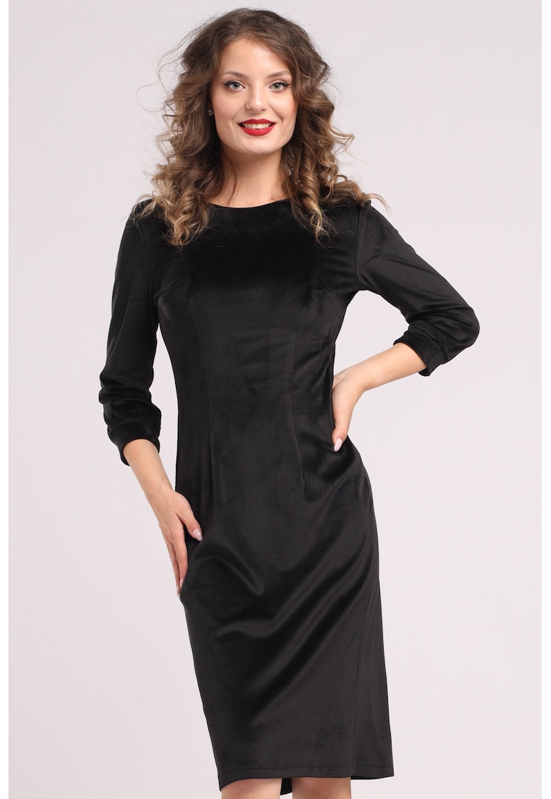 Rochie uni cu maneci lungi