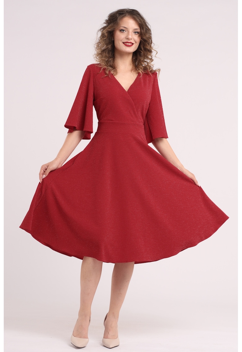 Rochie evazata cu maneci clopot