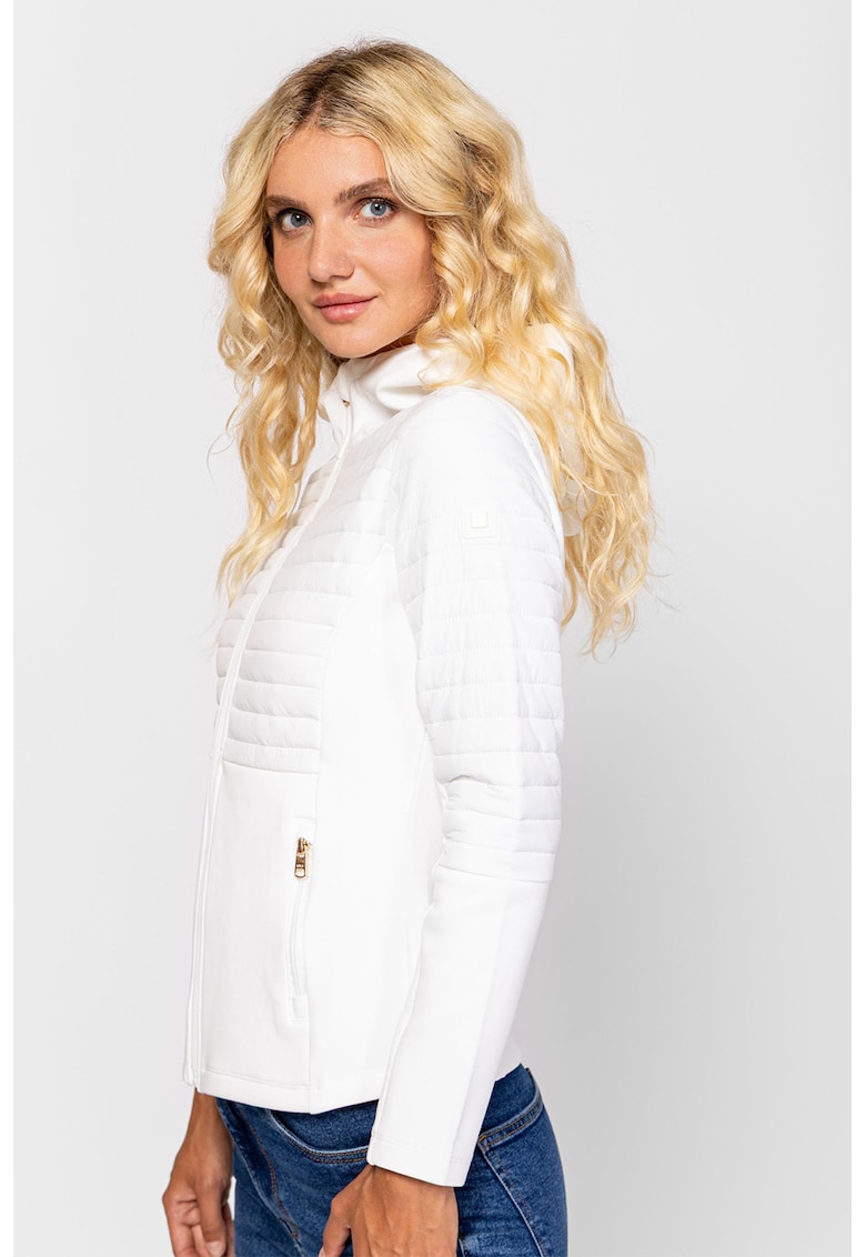 Jacheta slim fit cu gluga si elemente matlasate Sabi