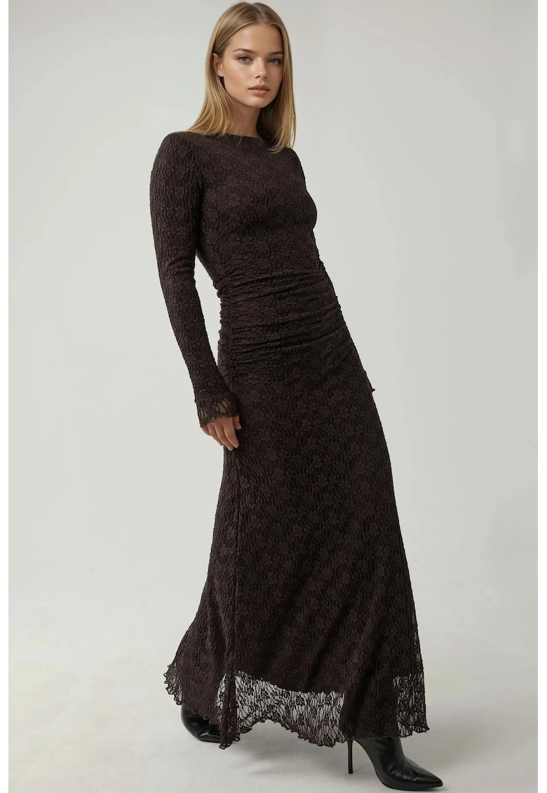 Rochie Maxi - Dantela - Guler Rotund - Maro - Jerseu