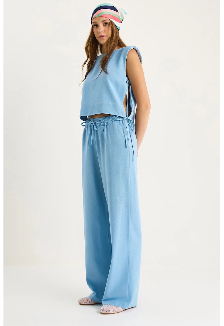 Compleu dama - LUCCI - din doua piese - albastru - textil