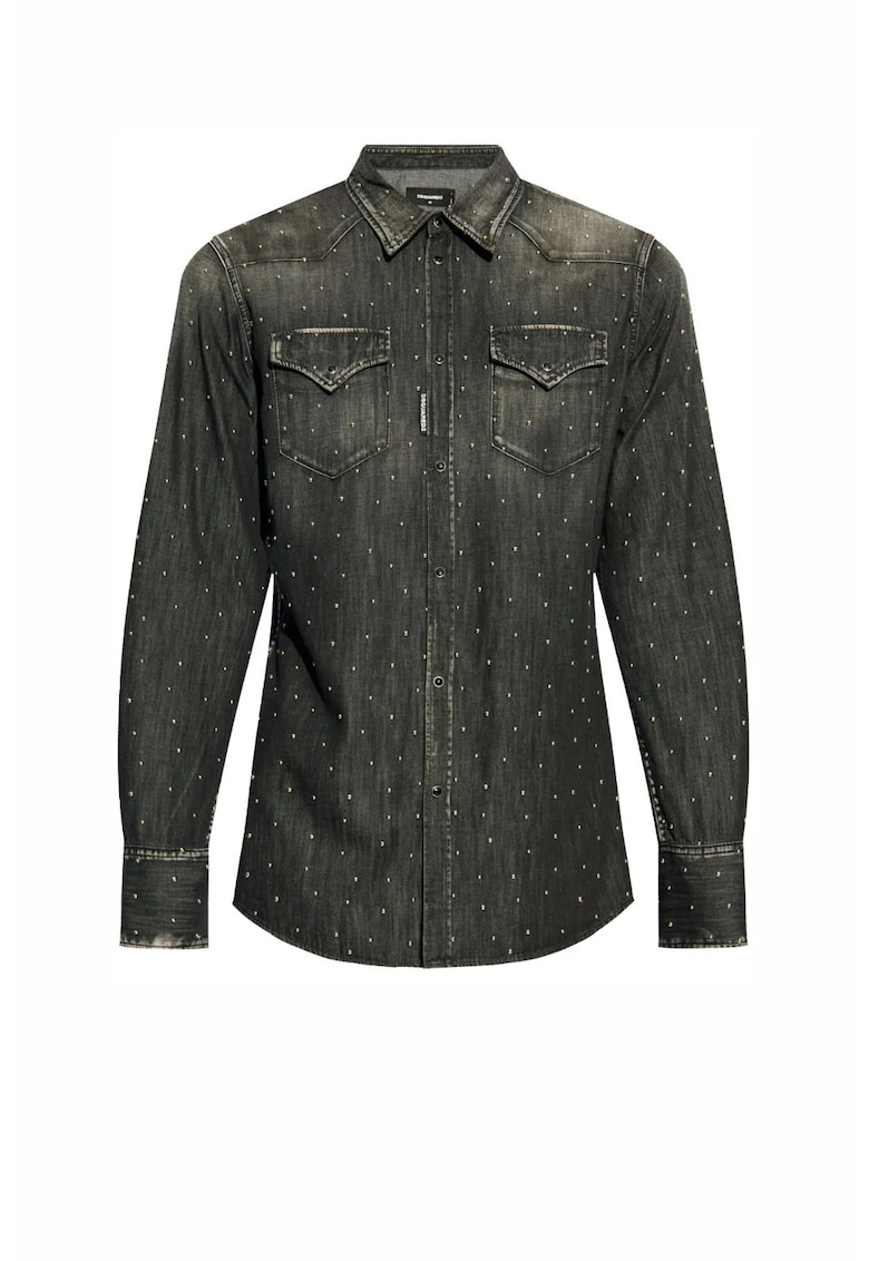 Cămașă din denim cu neagr - Negru