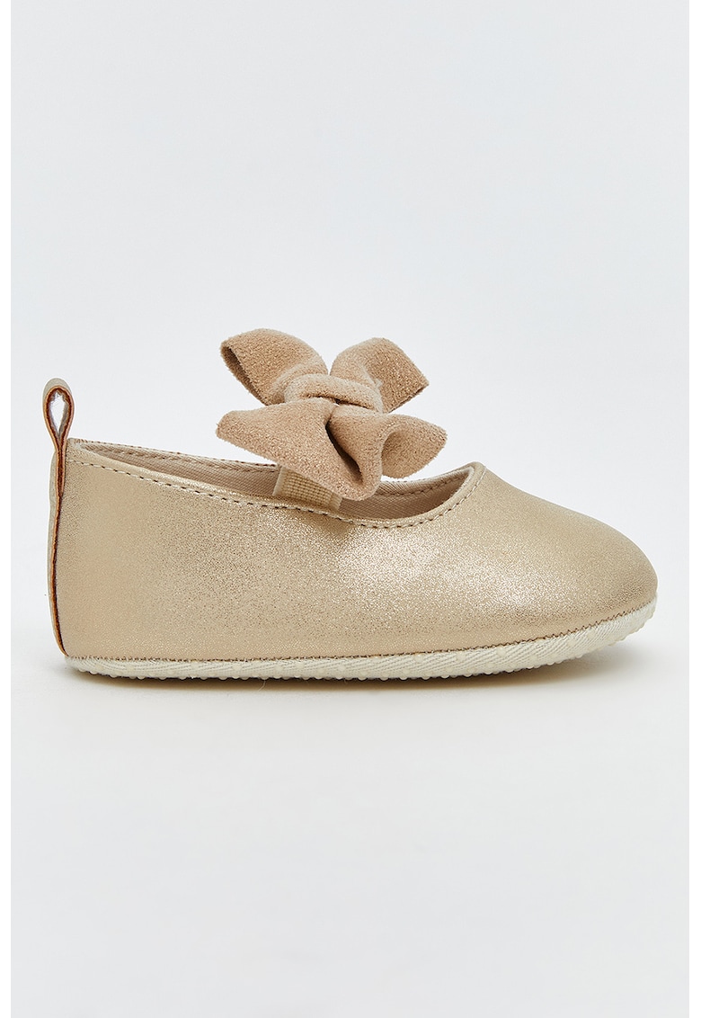 Balerini de piele ecologica cu particule stralucitoare si funde