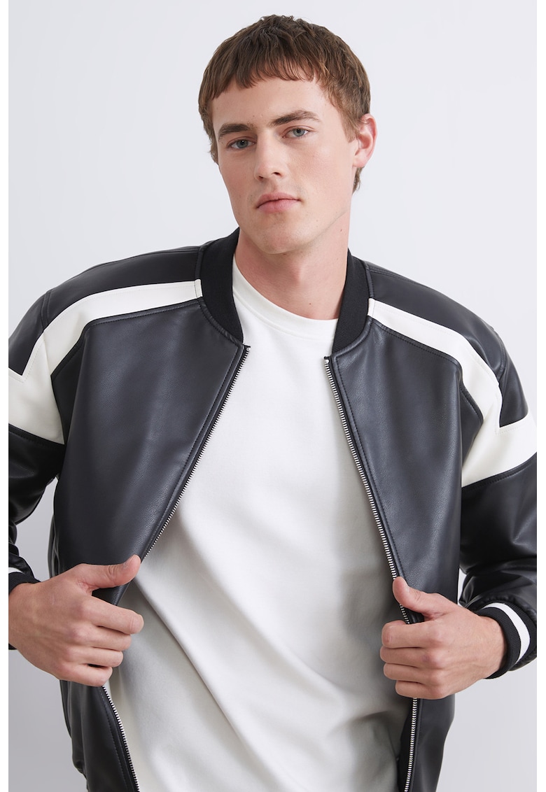 Jacheta bomber de piele ecologica