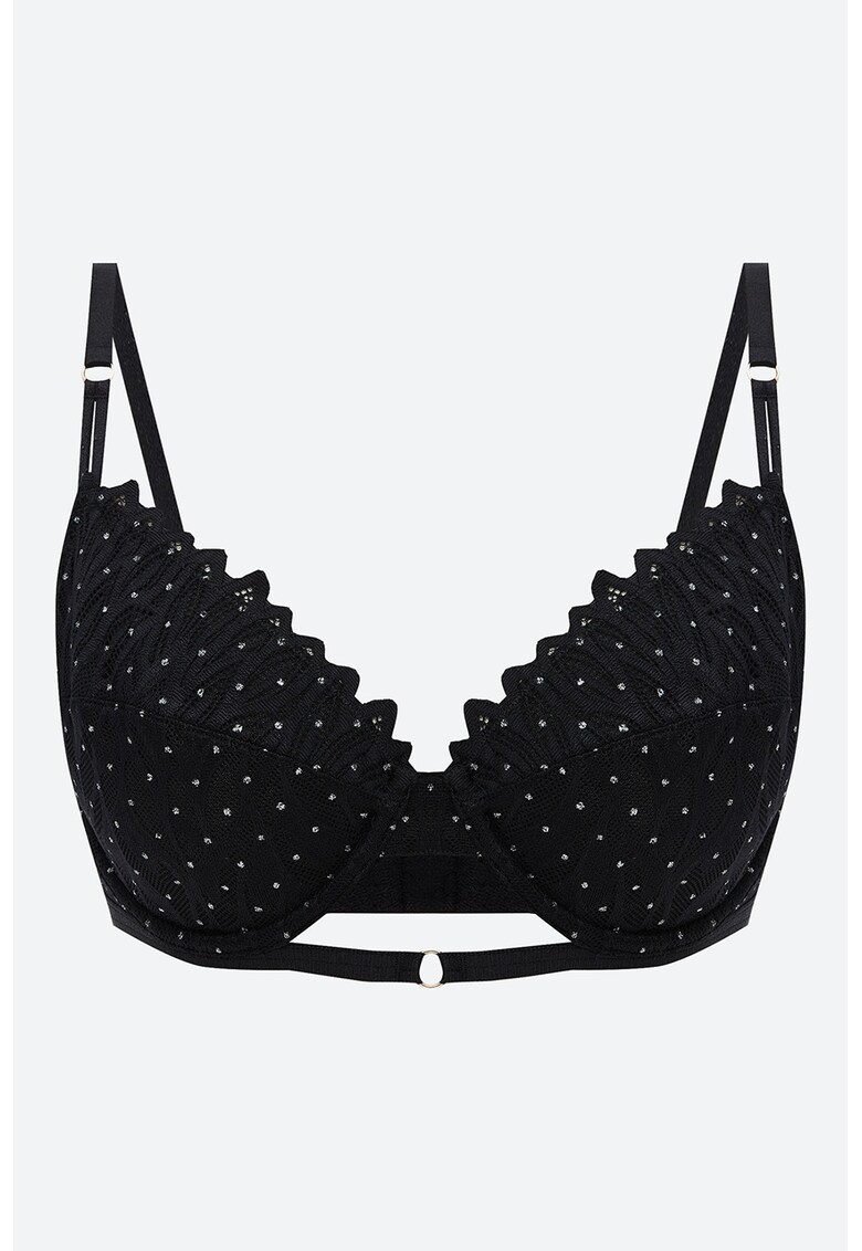 Sutien fara burete - Negru stins/Argintiu