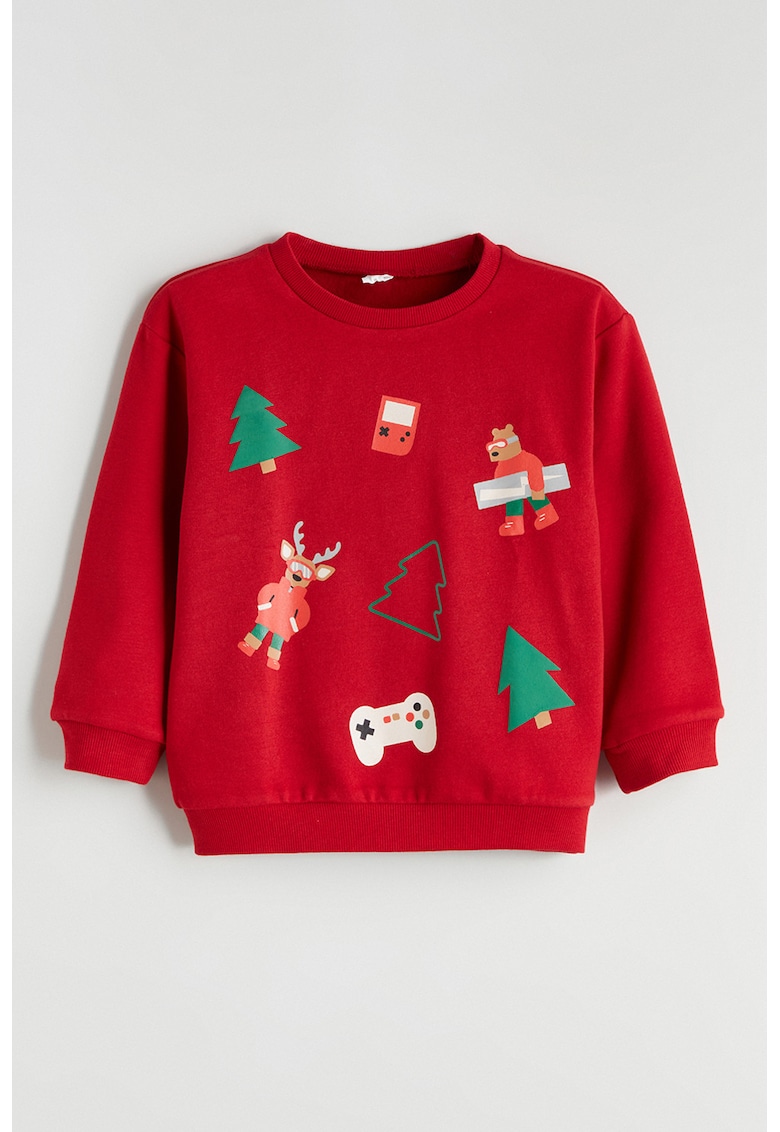 Bluza de trening cu imprimeu cu tematica de Craciun
