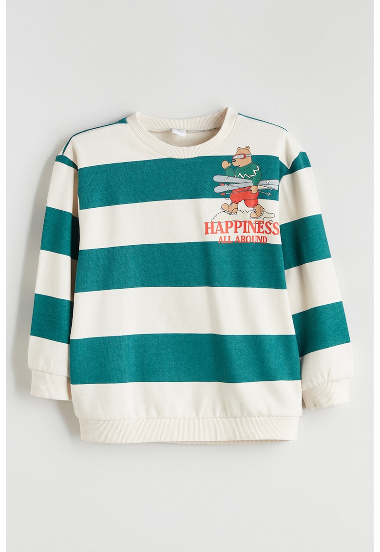 Bluza de trening din bumbac cu dungi
