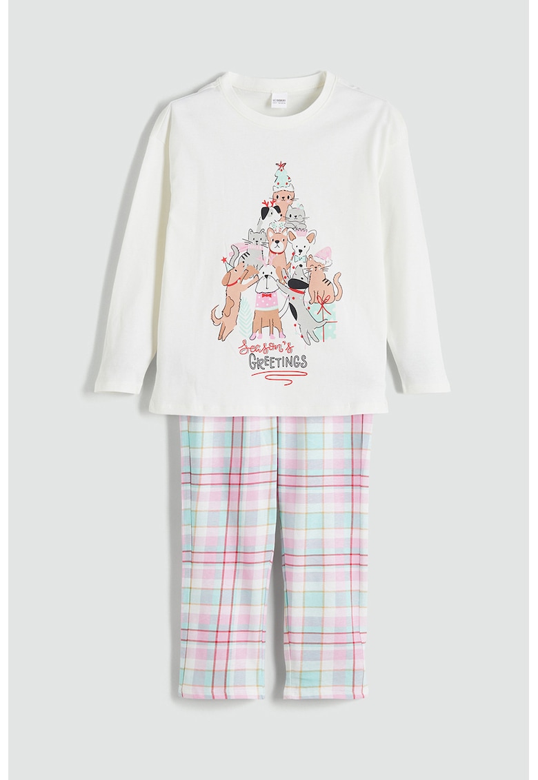 Pijama de bumbac cu tematica de Craciun