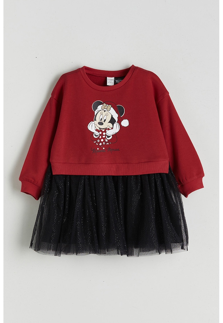 Rochie evazata cu model 2 in 1 si tematica de Craciun