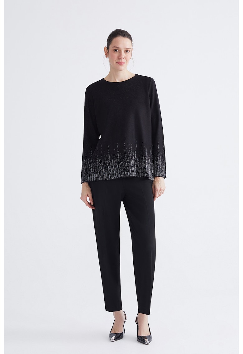 Pulover cu decolteu rotund - Negru