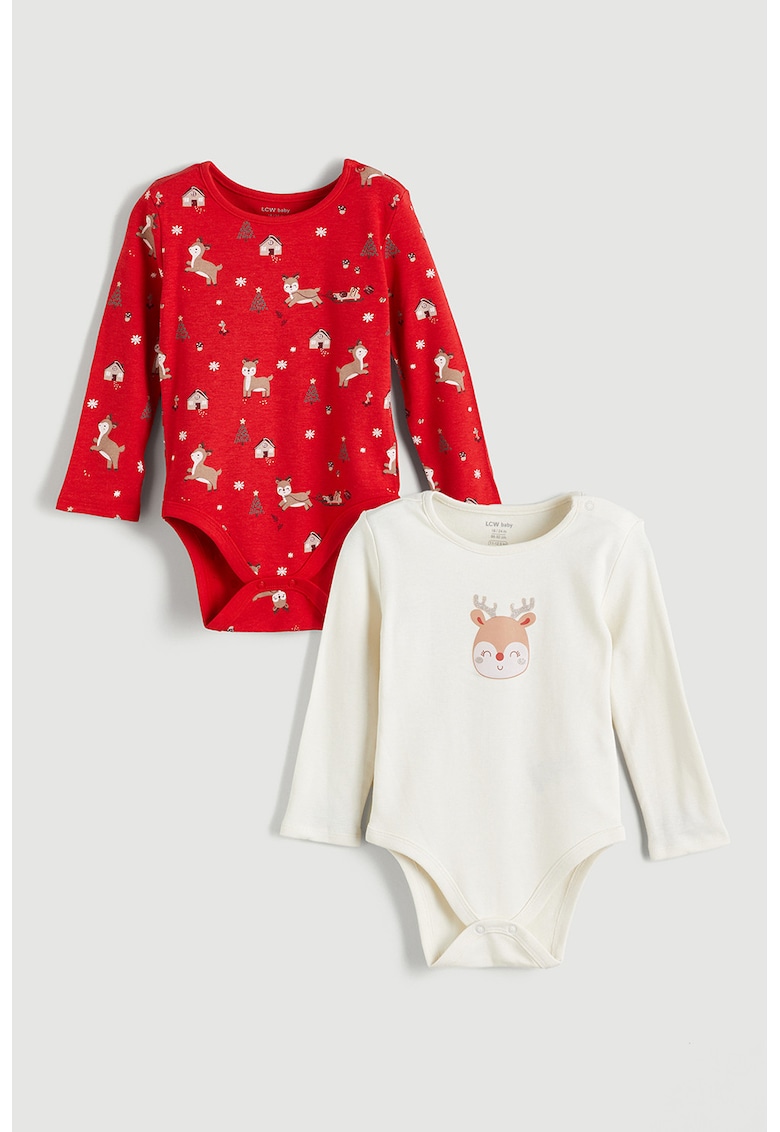 Set de bodyuri cu tematica de Craciun - 2 piese
