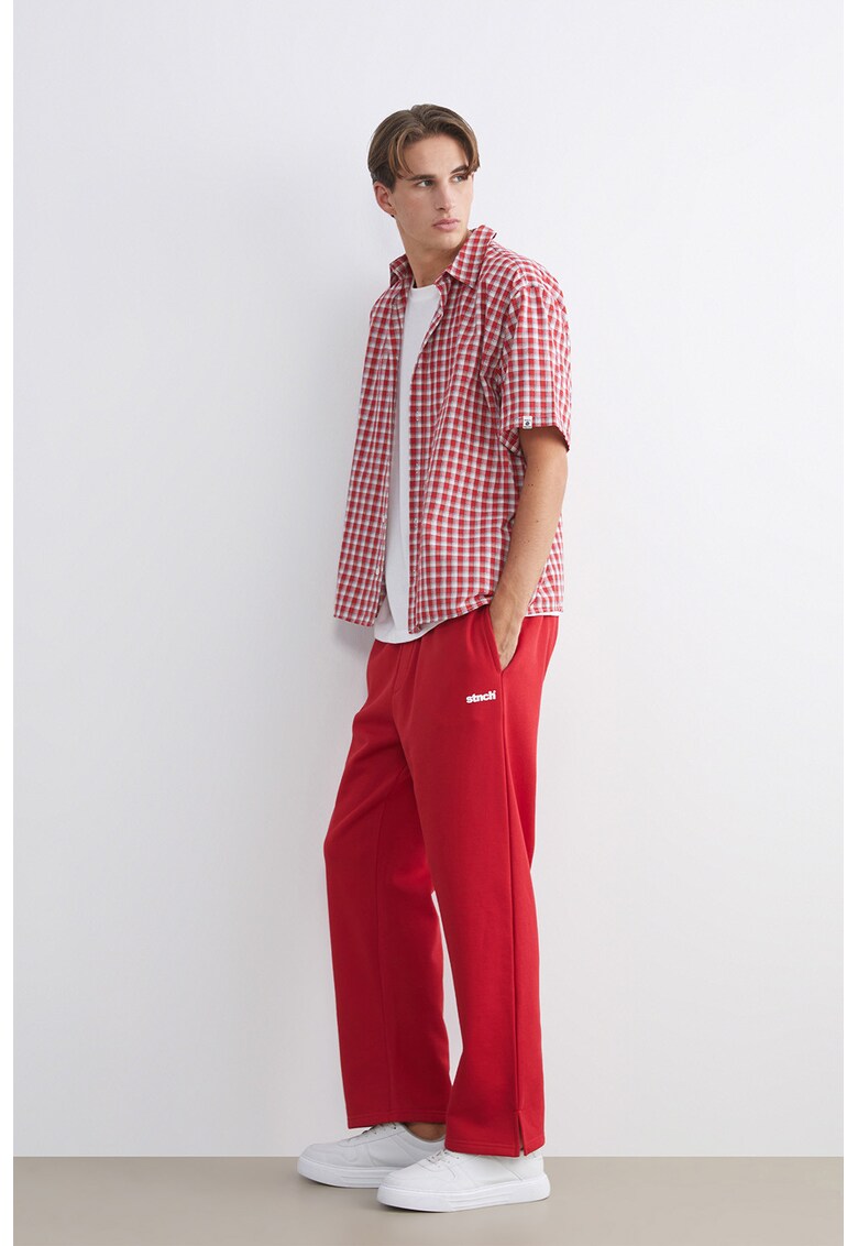 Pantaloni de trening drepti cu croiala dreapta - Rosu