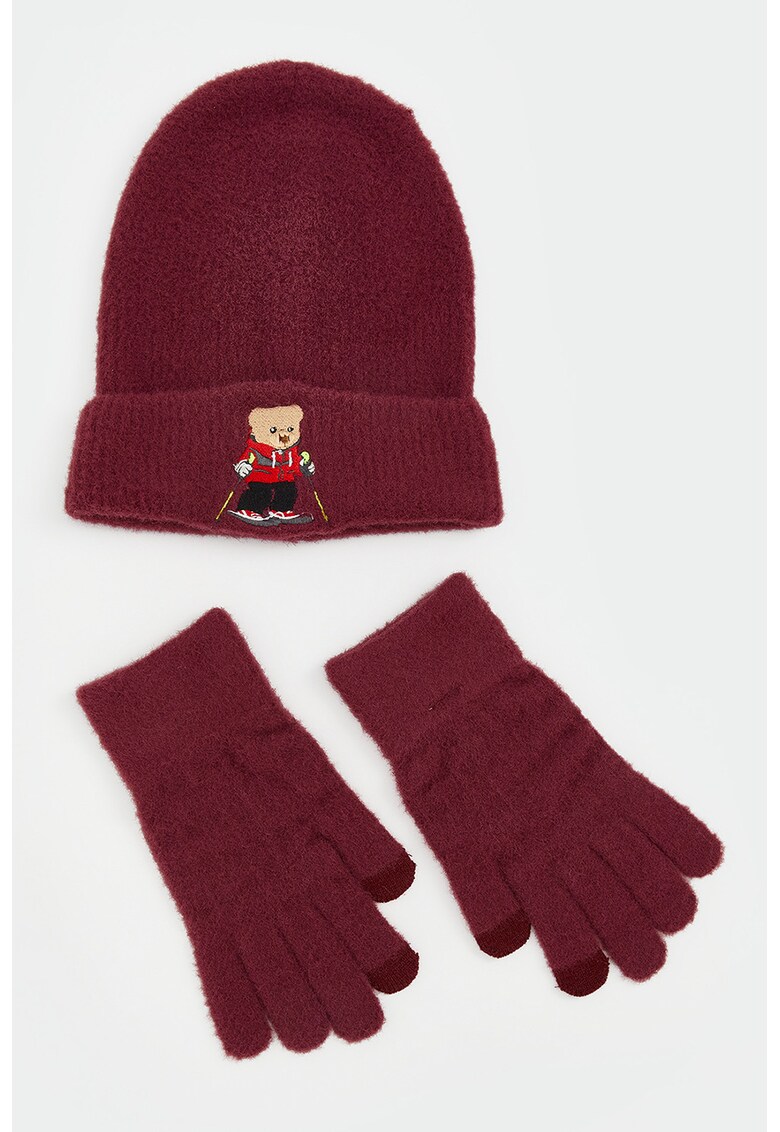 Set de caciula si manusi compatibile cu ecranul tactil