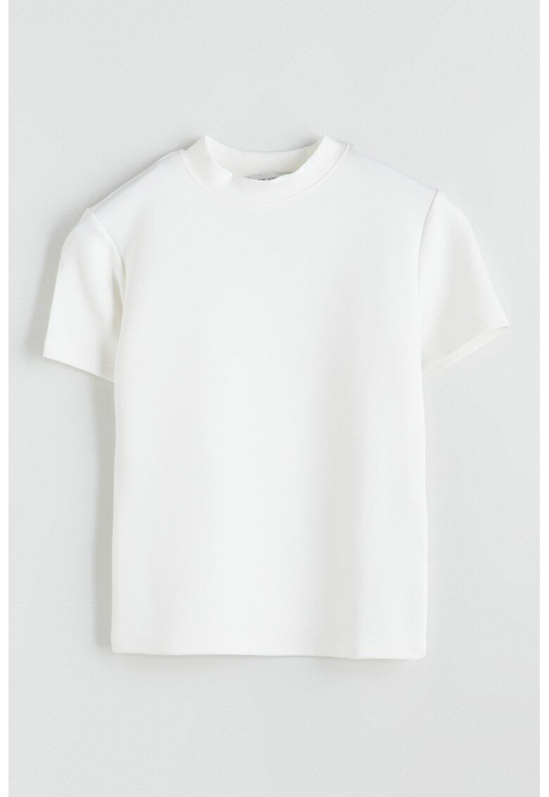 Tricou uni slim fit - Alb