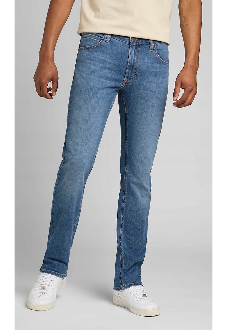 Blugi barbati Daren Mid Worn - bumbac/poliester/elastan - albastru