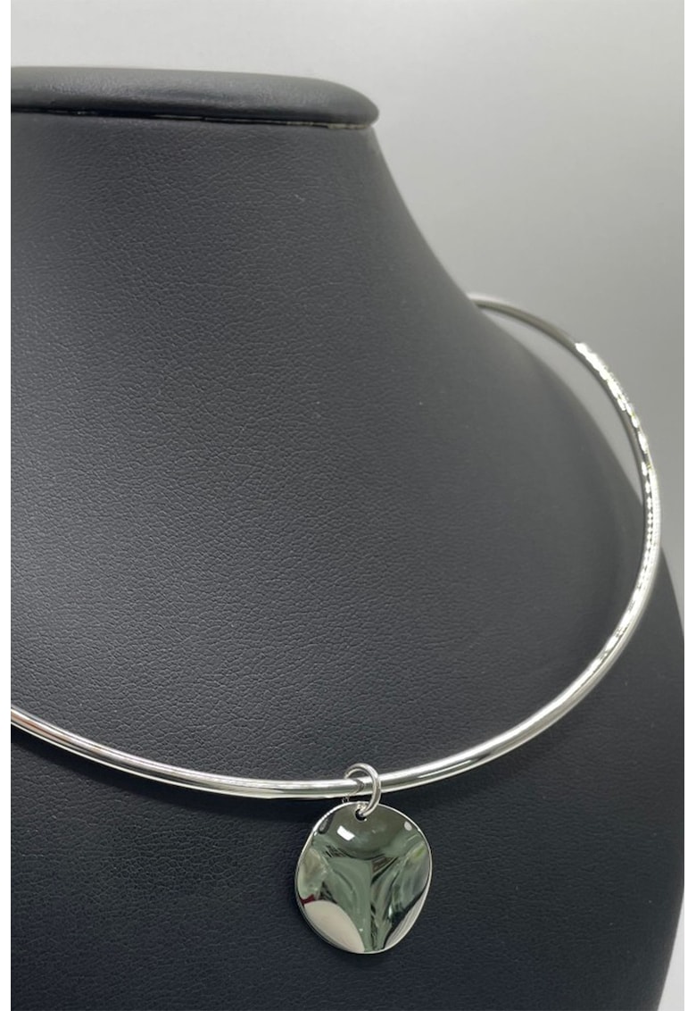 Colier placat cu rodiu si pandantiv - Argintiu