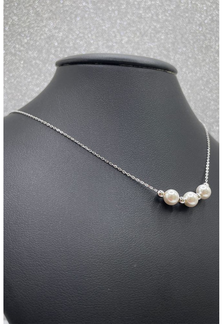 Colier din argint cu perle sintetice