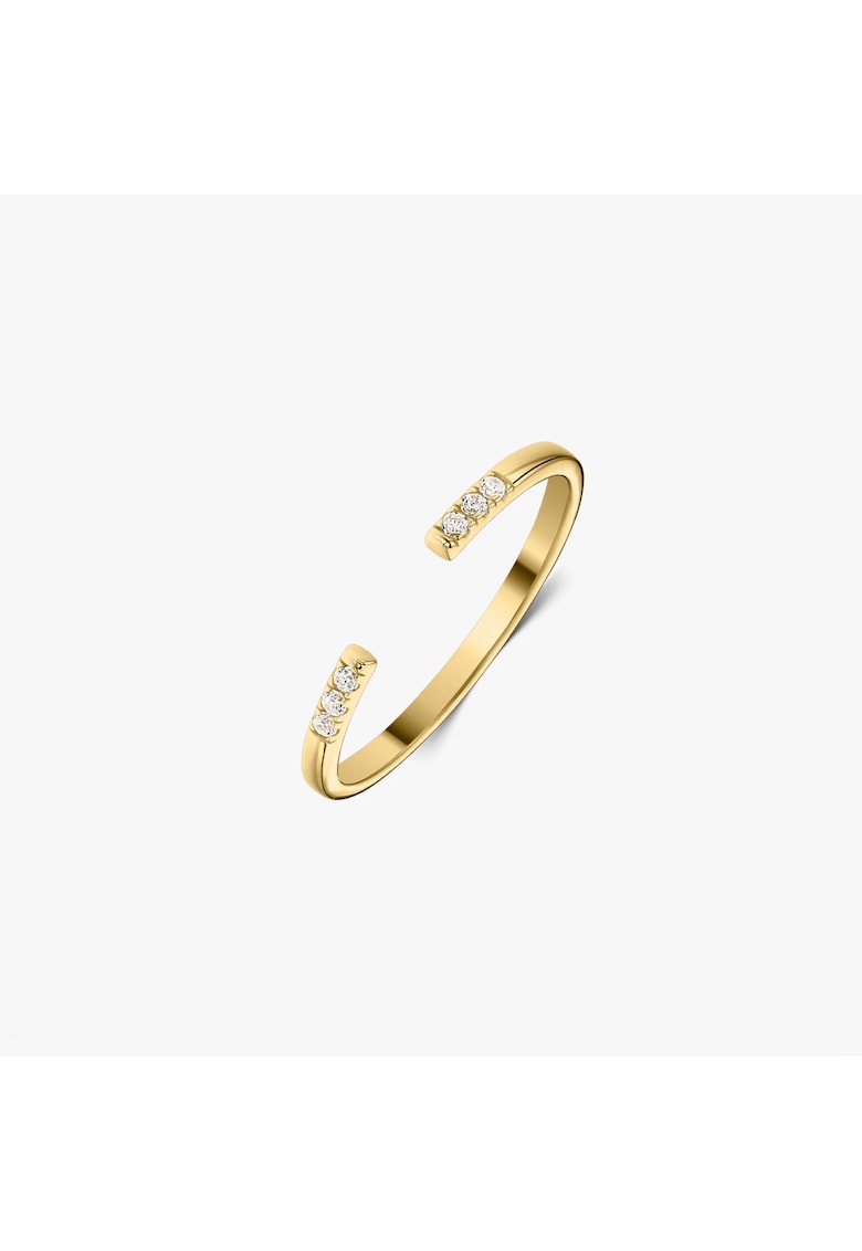 Inel din argint Golden Open Ring - Zirconiu