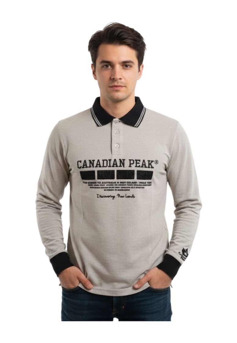 Bluza polo cu imprimeu logo Kinstar -