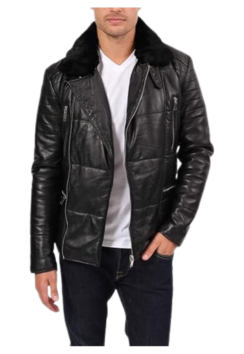 Jacheta din piele biker Louison -