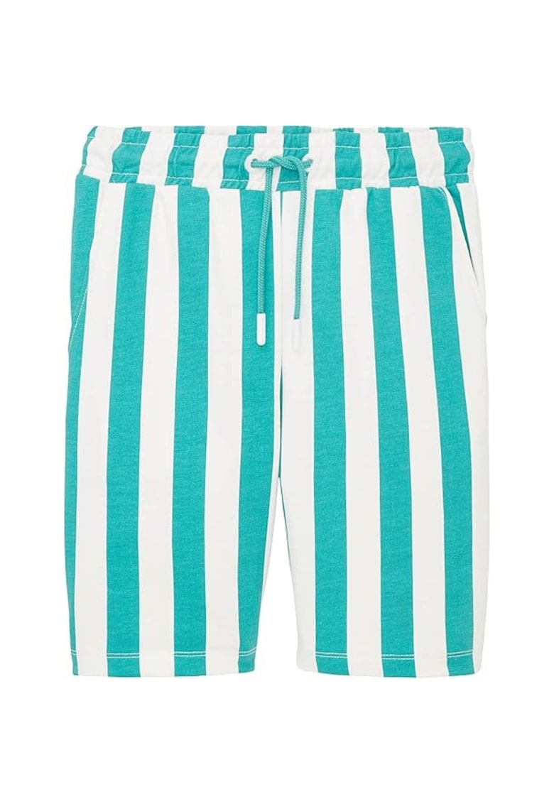 Pantaloni scurti cu dungi si talie ajustabila -