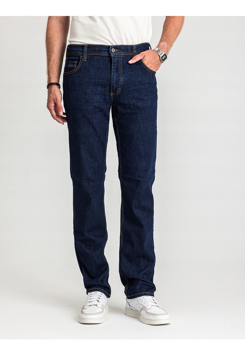 Blugi Barbati - Washington - Talie Medie - 100% Bumbac - Fermoar - Lungi - 5 Buzunare - Denim Blue