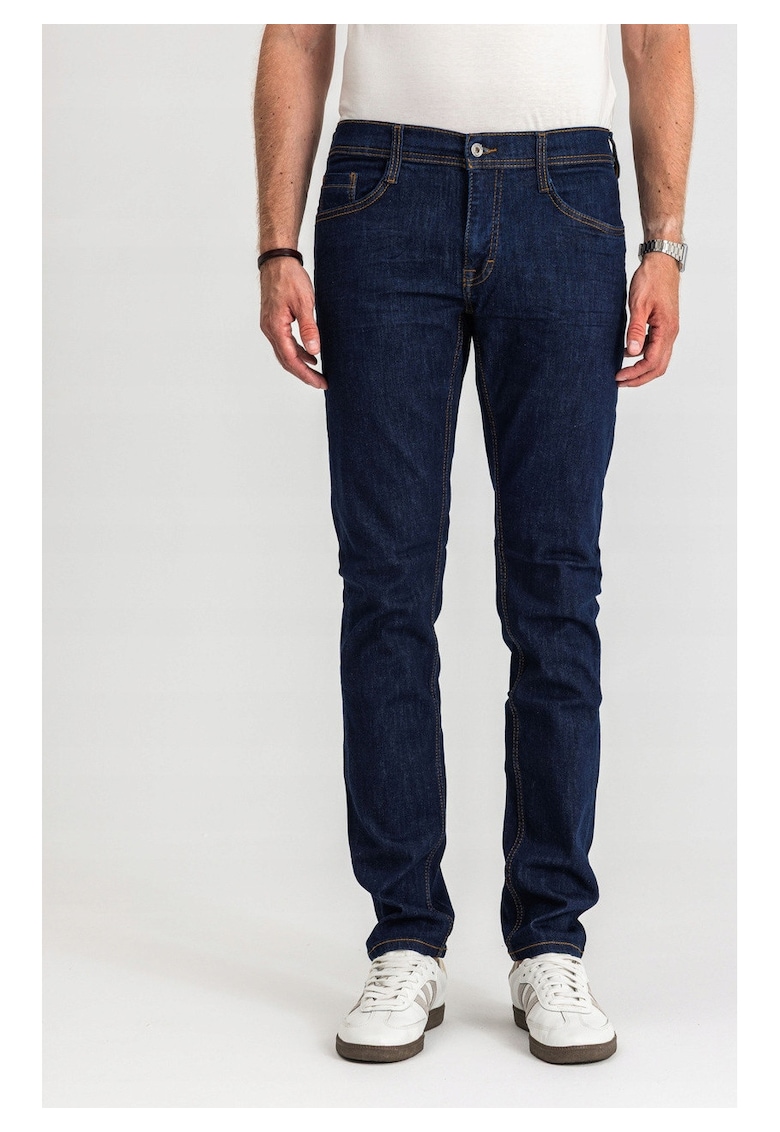 Blugi Barbati - Oregon Tapered - Talie Joasa - 100% Bumbac - Fermoar - Lungi - 5 Buzunare - Denim Blue