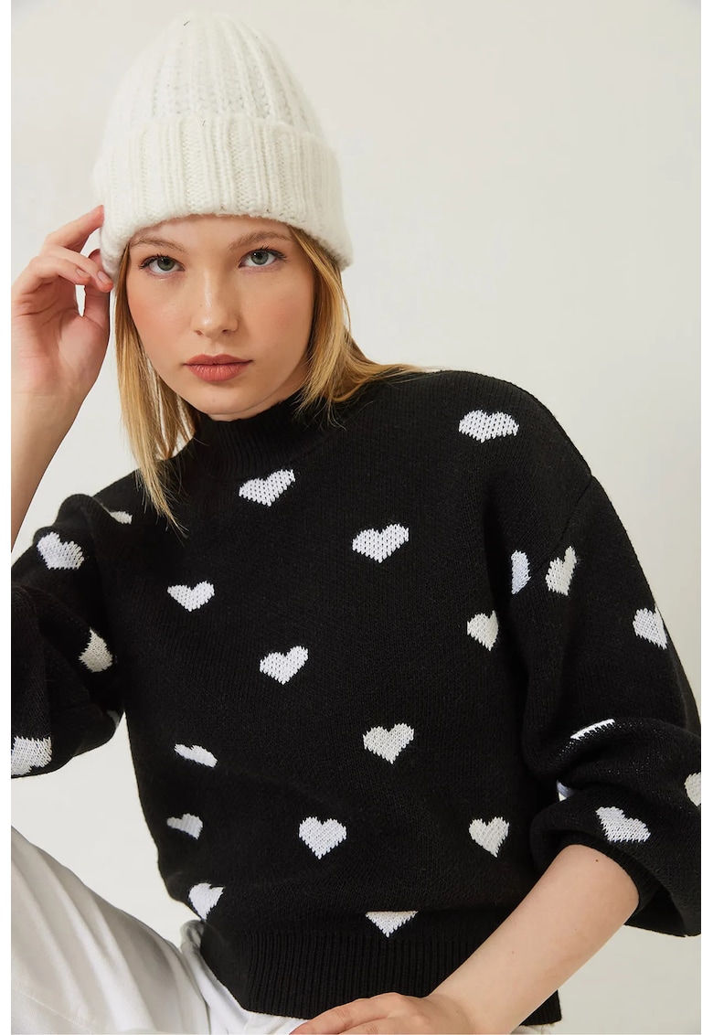 Pulover dama - HiCCUP - model inimioara - Relaxed Fit - tricot -