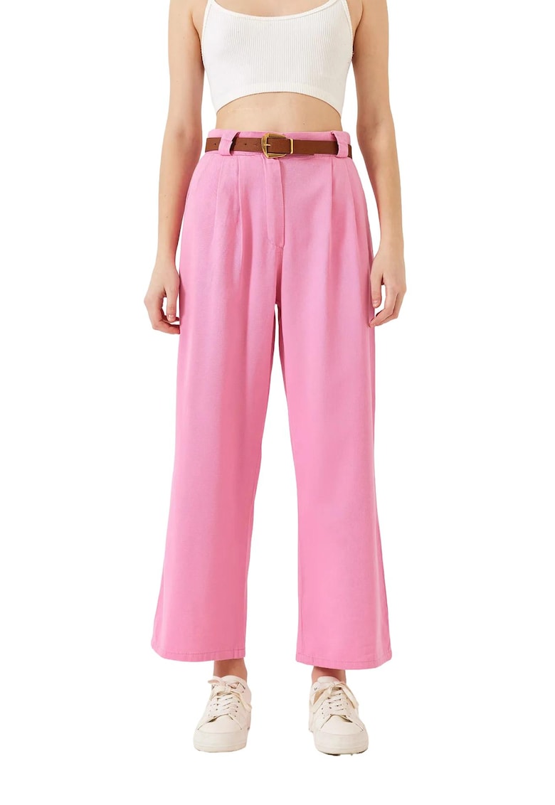 Pantaloni dama - HiCCUP - Textil - Roz - Roz