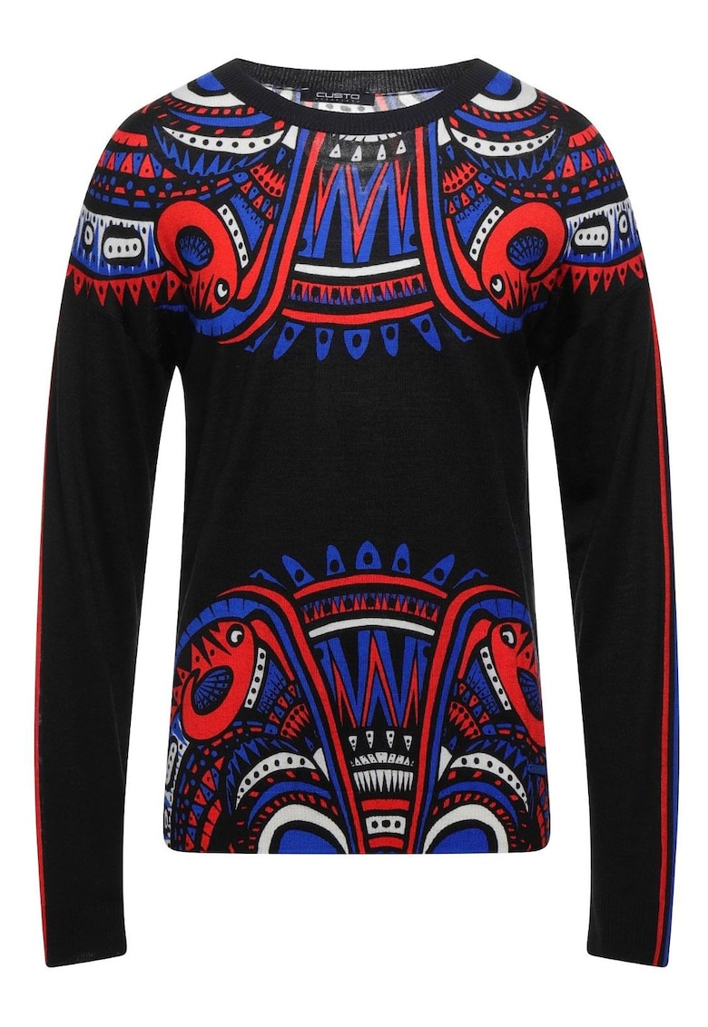 Pulover cu model si decolteu la baza gatului -