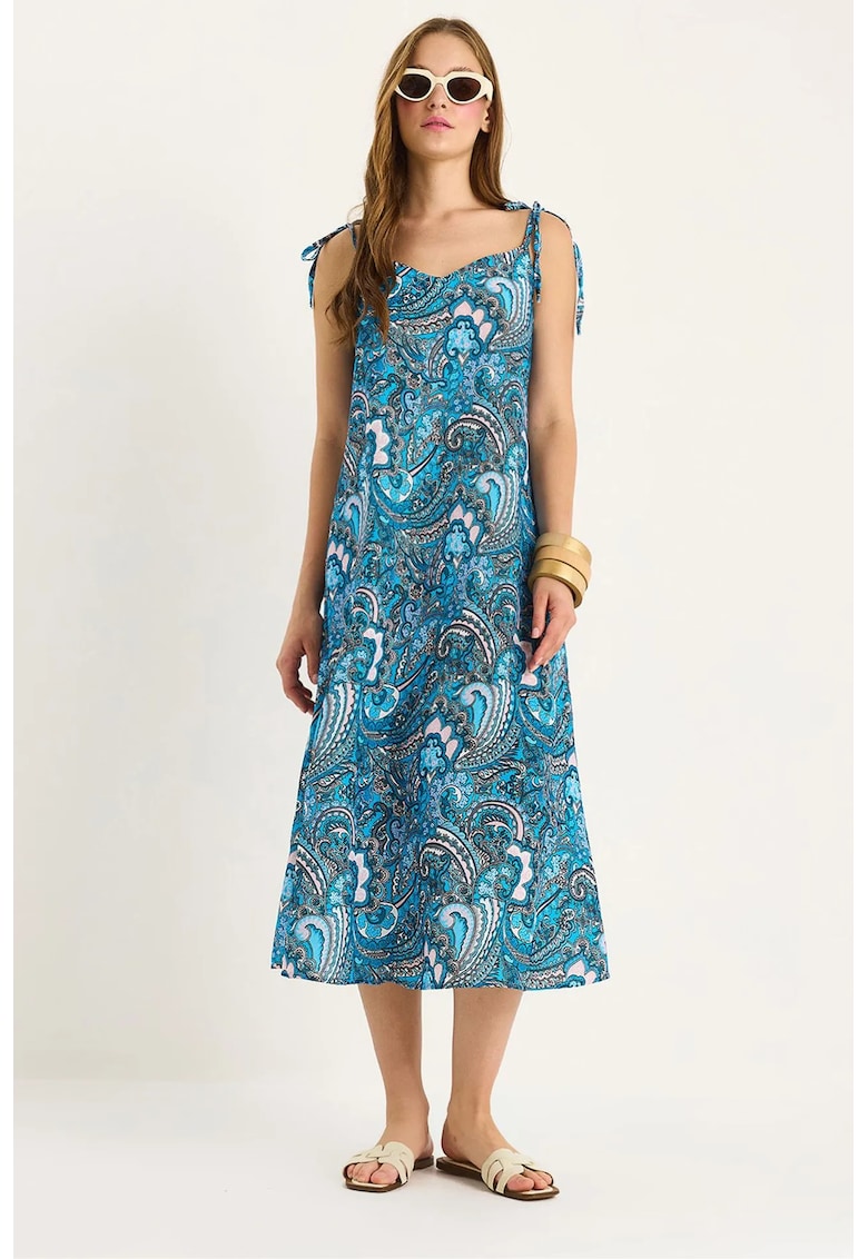 Rochie midi - HiCCUP LUCCI - albastru - textil