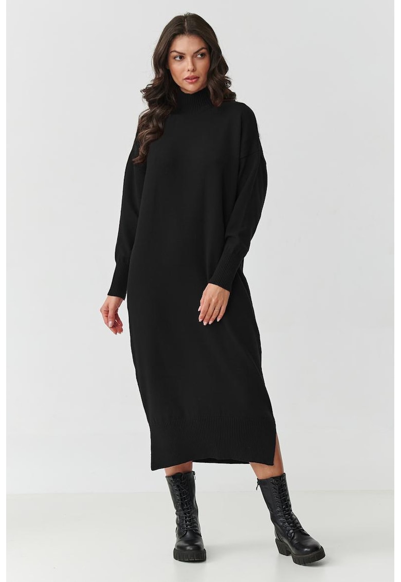 Rochie tip pulover cu slituri laterale -