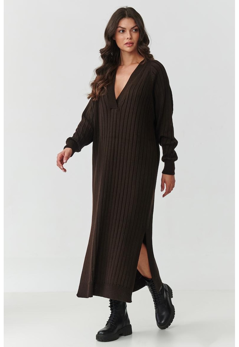 Rochie lejera tip pulover cu slituri laterale -