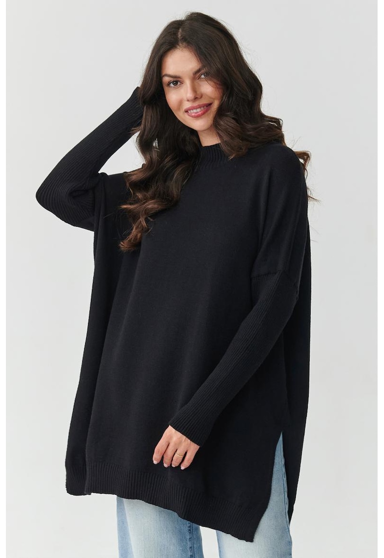 Pulover supradimensionat cu maneci cazute -