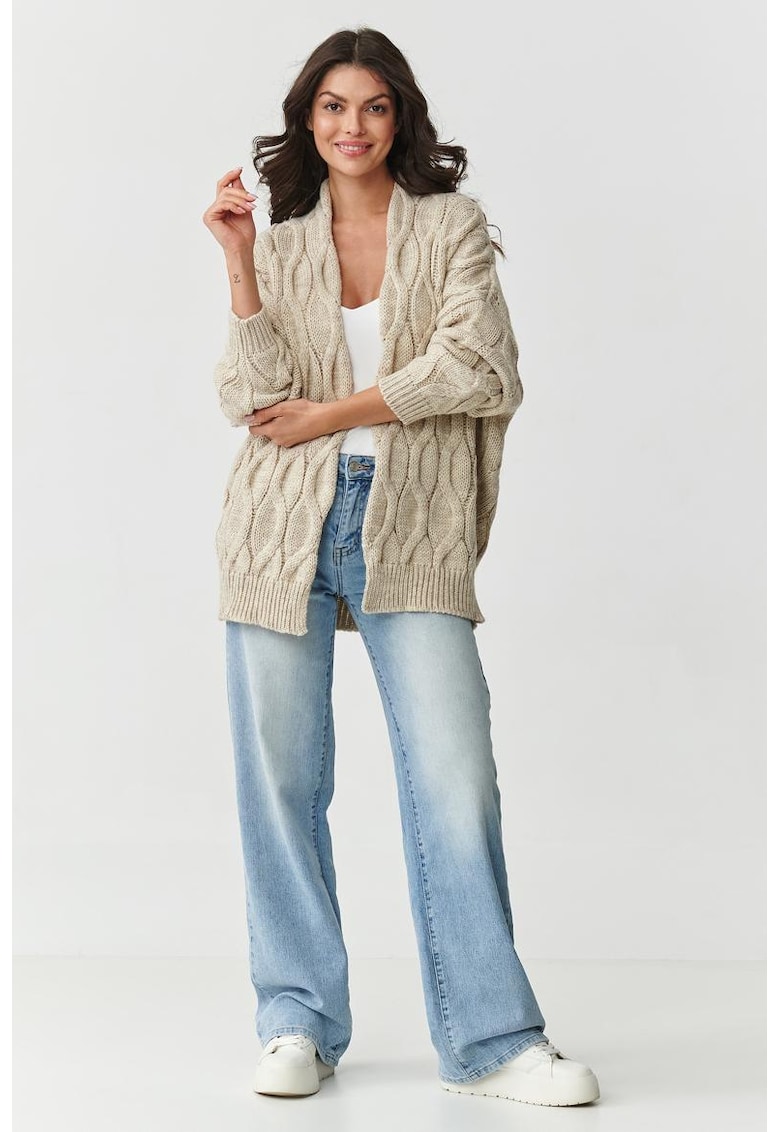 Cardigan supradimensionat cu torsade -