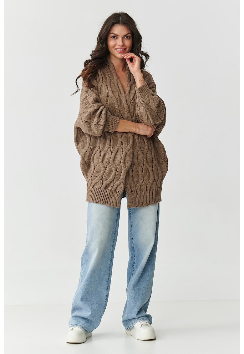 Cardigan fara inchidere cu torsade -