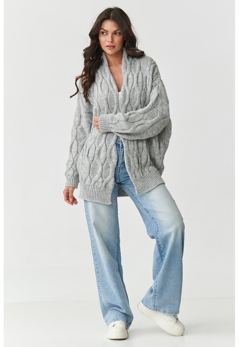 Cardigan supradimensionat cu torsade -