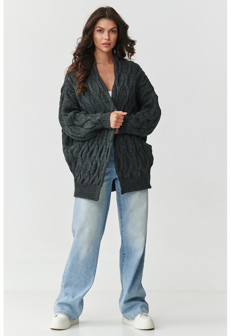 Cardigan cu torsade si maneci cazute -