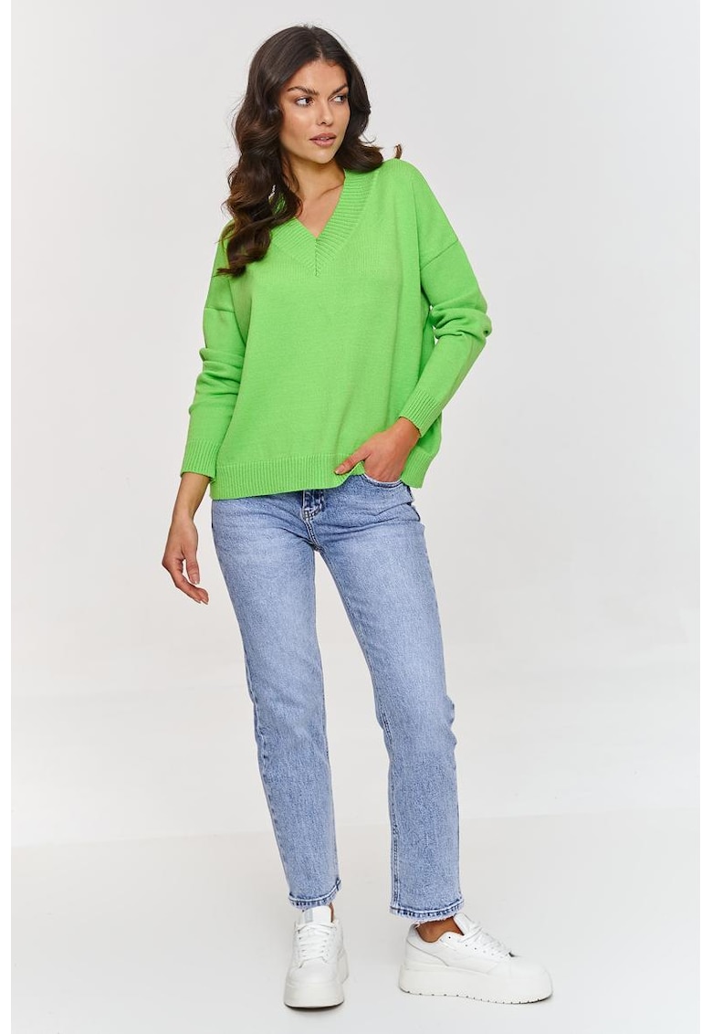 Pulover lejer cu maneci cazute -