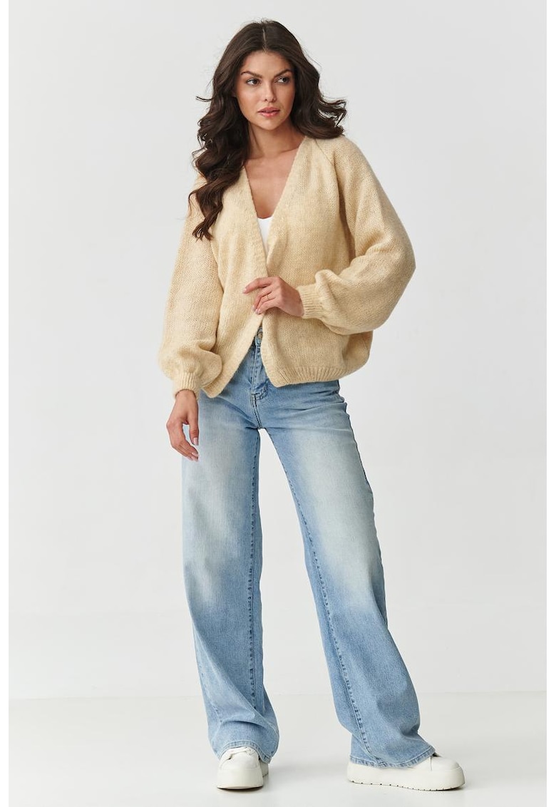 Cardigan fara inchidere cu maneci raglan -