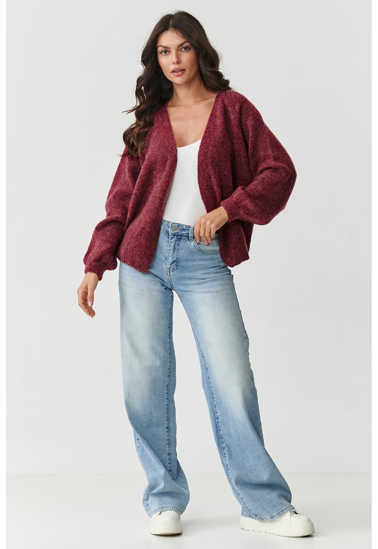 Cardigan lejer fara inchidere cu maneci raglan -