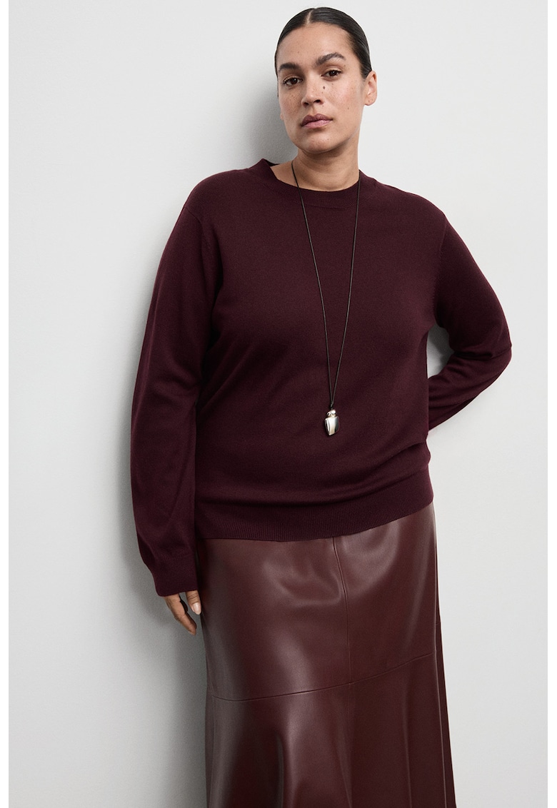 Pulover lejer din amestec de lana - Rosu inchis