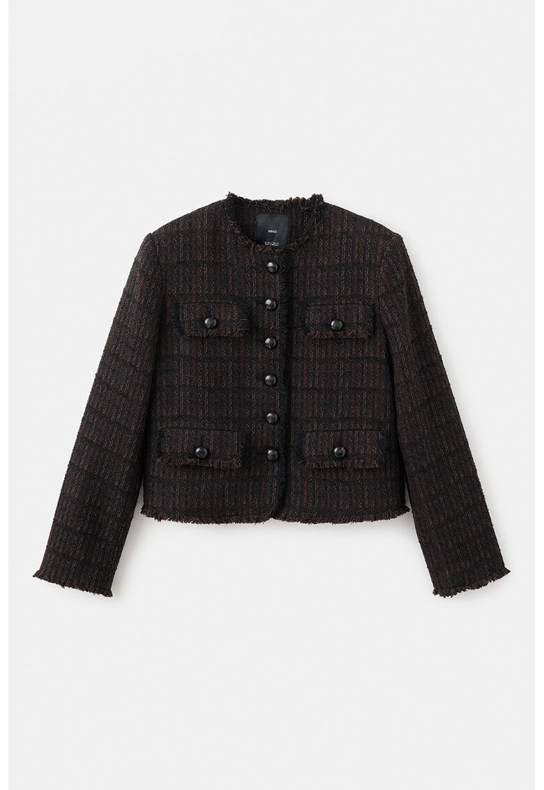 Jacheta cu buzunare multiple cu clapa si nasturi - Maro inchis