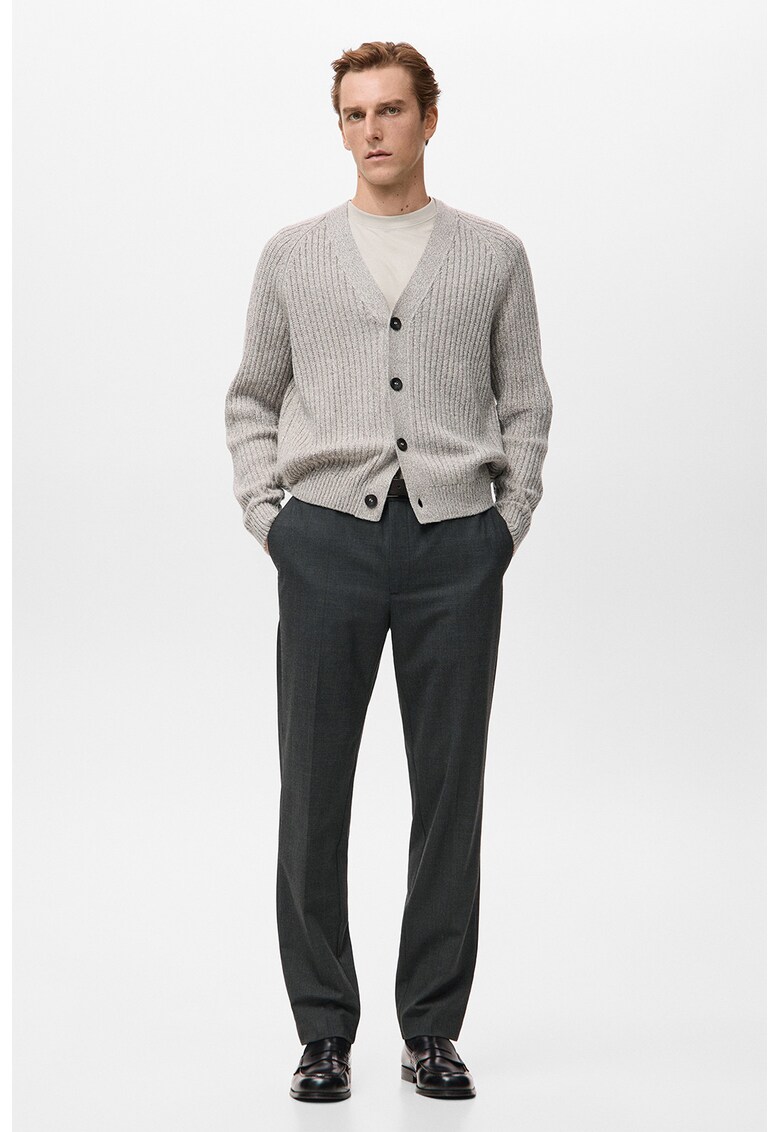 Pantaloni eleganti cu croiala dreapta - Gri inchis